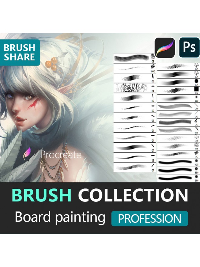 N01 Special texture Procreate brush[Send+online guidance]